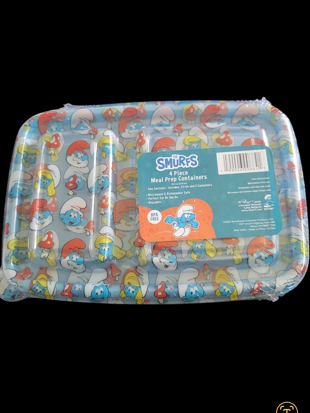 The Smurfs 4-Piece Meal Prep Containers - Blue/Multi